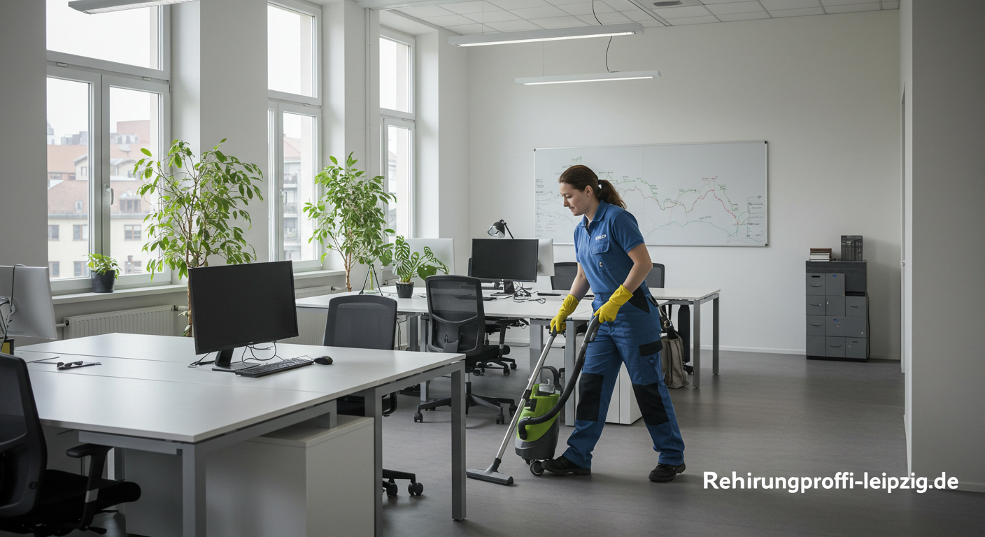 Helles und sauberes Büro nach professioneller Büroreinigung Leipzig.