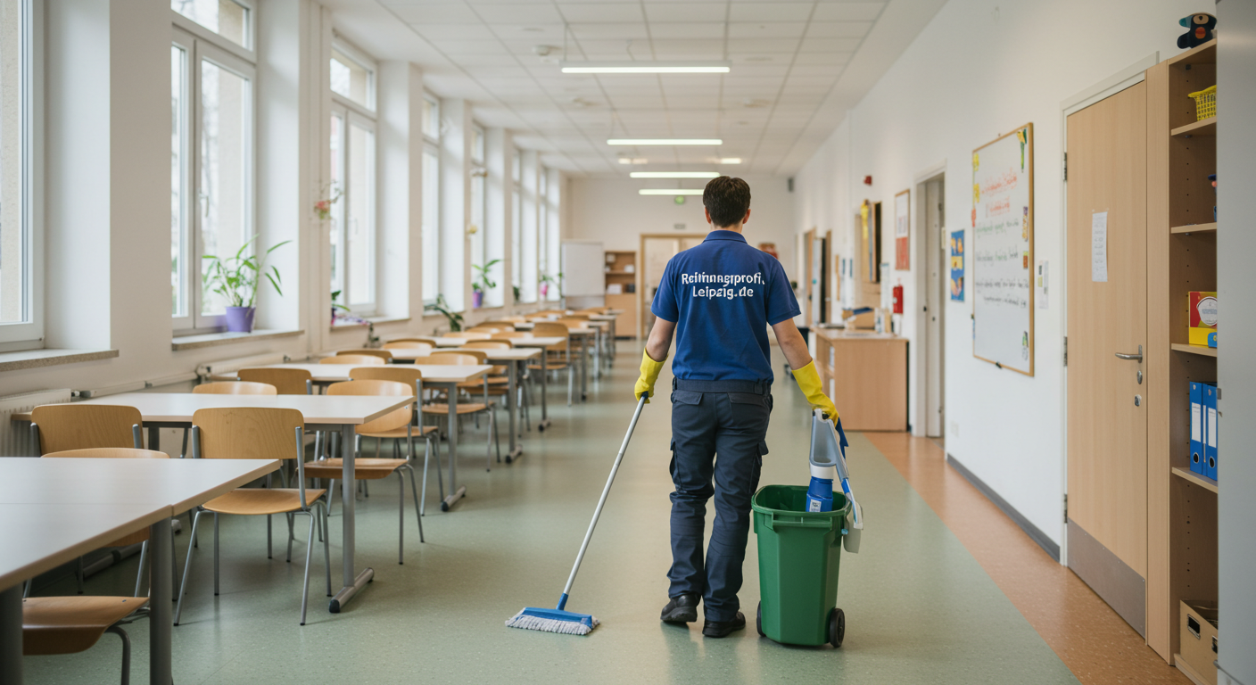 Heller, sauberer Klassenraum einer Schule, professionell gereinigt.